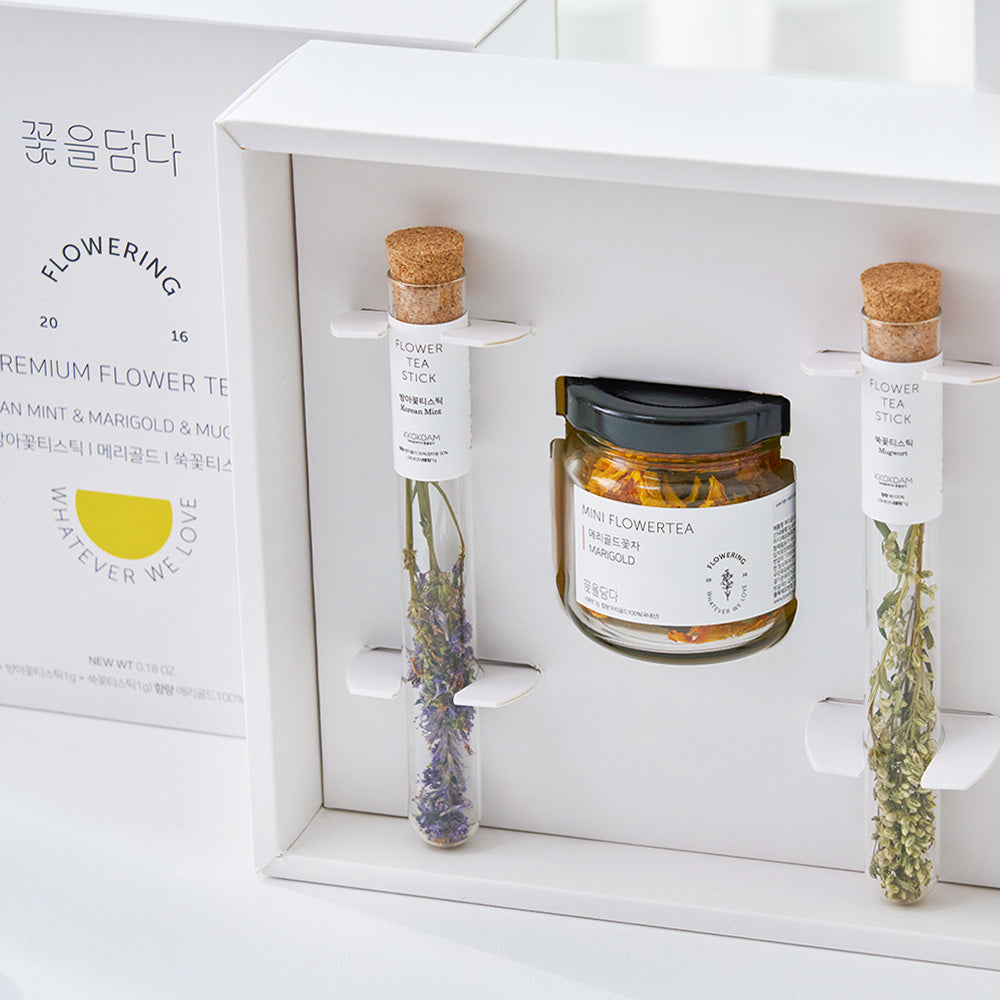 Mini Flower Tea Gift Set (1 jar + 2 flower tea sticks)