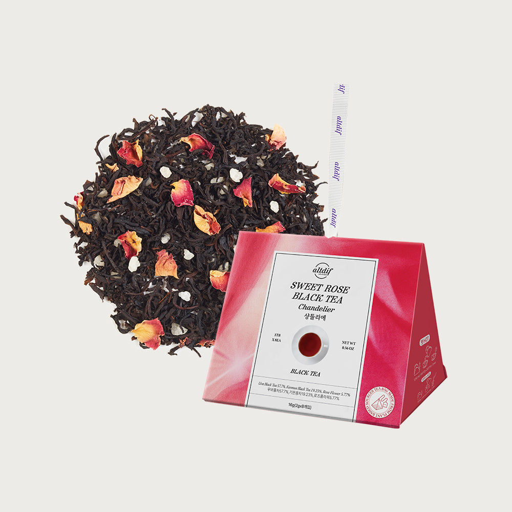 Triangular Tea Yellow Box ALTDIF Triangular Tea Gift Set (1 set = 8 teabags) - Sweet Rose Black ...